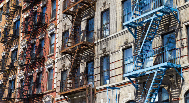 Row of Colorful Buildings in New York
