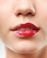 Naklejka premium Makeup.Professional Make-up. Lipgloss. Lipstick