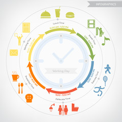 Working day infographics, vector eps10