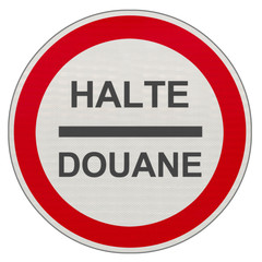 panneau halte douane
