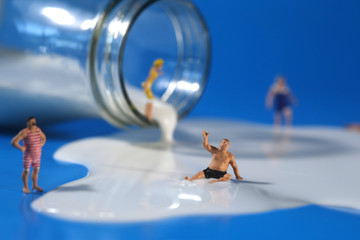 Plastic People Swimming in Milk