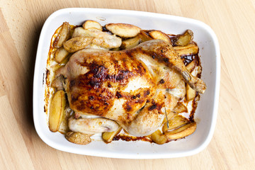chicken baked with potatoes