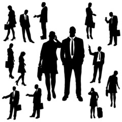 Vector silhouette of business people.