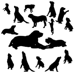 Vector silhouette of a dog.