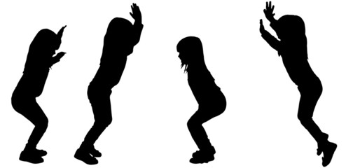 Vector silhouette of girl.