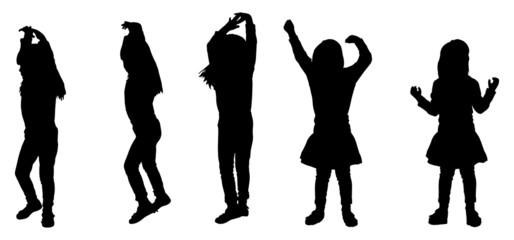 Vector silhouette of girl.