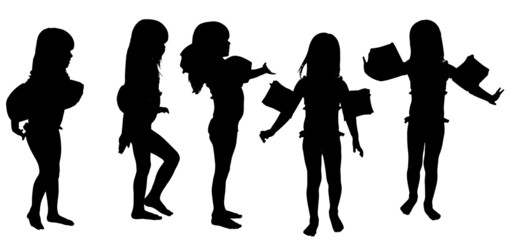Vector silhouette of girl.