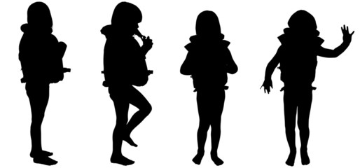 Vector silhouette of girl.