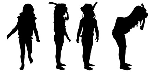 Vector silhouette of girl.