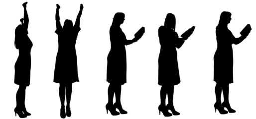 Vector silhouette of a woman.