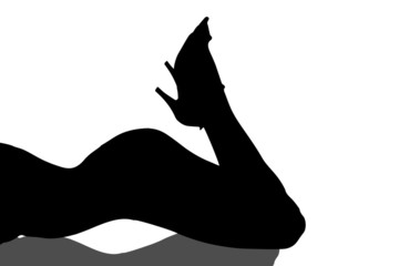 Vector silhouette sexy girl.