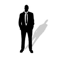 Vector silhouette of businessman.