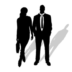 Vector silhouette of business people.