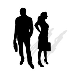 Vector silhouette of business people.