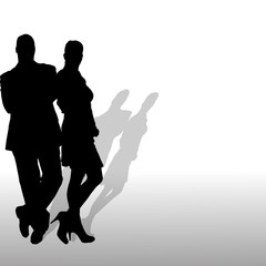 Vector silhouette of a couple.