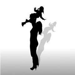 Vector silhouette of family.