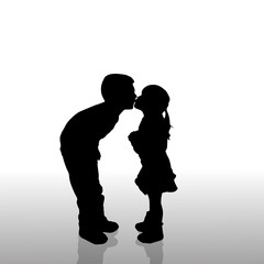 Vector silhouette of children.