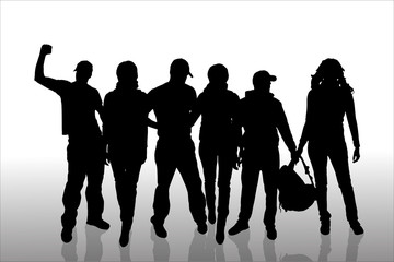 Vector silhouette of a people.