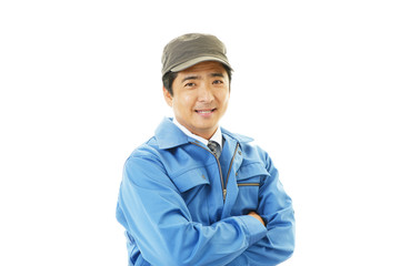 笑顔の労働者