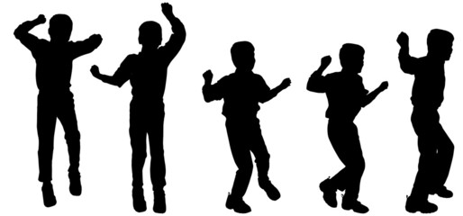 Vector silhouette of a boy.