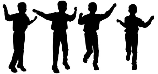 Vector silhouette of a boy.