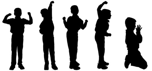 Vector silhouette of a boy.