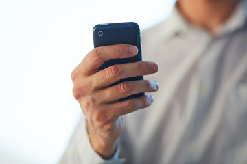 man using mobile phone