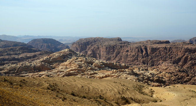 The mountainous terrain in Jordan