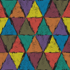 Fototapeta premium Seamless triangle grunge background. Vector