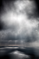 Storm on the sea after a rain