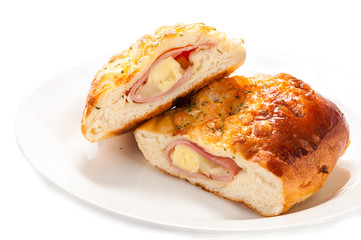 Ham cheese and bread