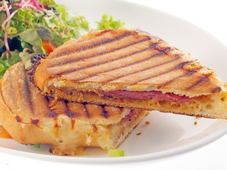 grilled sandwich with salad