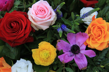 Bright colored bridal flowers