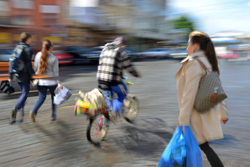 People going along the street