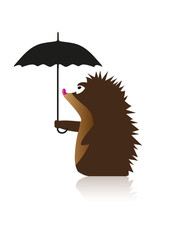 Igel mit einem Schirm