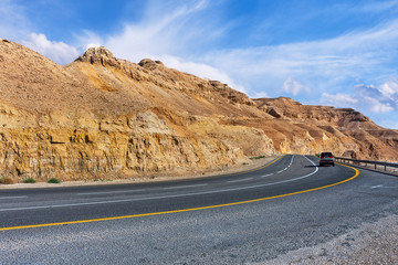 Highway in Arava desert.