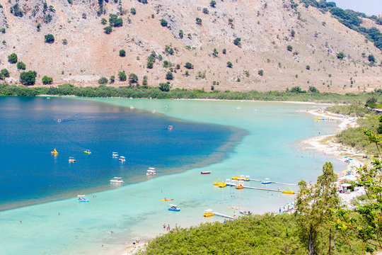 Beach in village Kavros in Crete  island, Greece