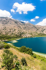 Naklejka na ściany i meble Freshwater lake in village Kavros in Crete island, Greece