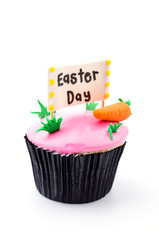 Easter cupcakes isolated white background