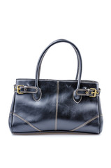 Woman leather bag isolated white background