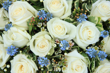 blue and white wedding flowers