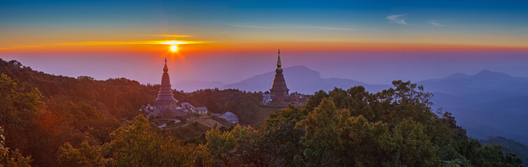 Pagoda on the top of mountain