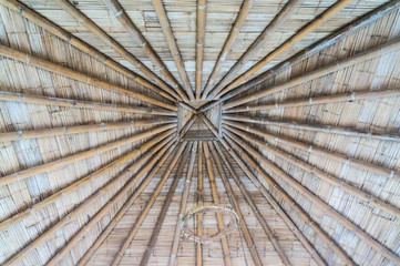 roof with bamboo and wood