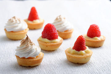 Miniature crusty French fruit tart