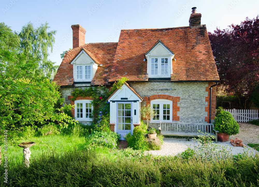 Wall mural english village house