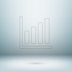 Graph icon in light studio room