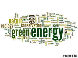 Vector conceptual ecology word cloud