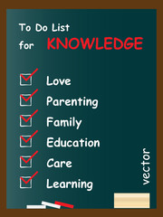 Vector conceptual to do list on blackboard