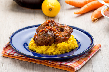 Ossobuco con risotto alla milanese