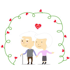 an old couple in love